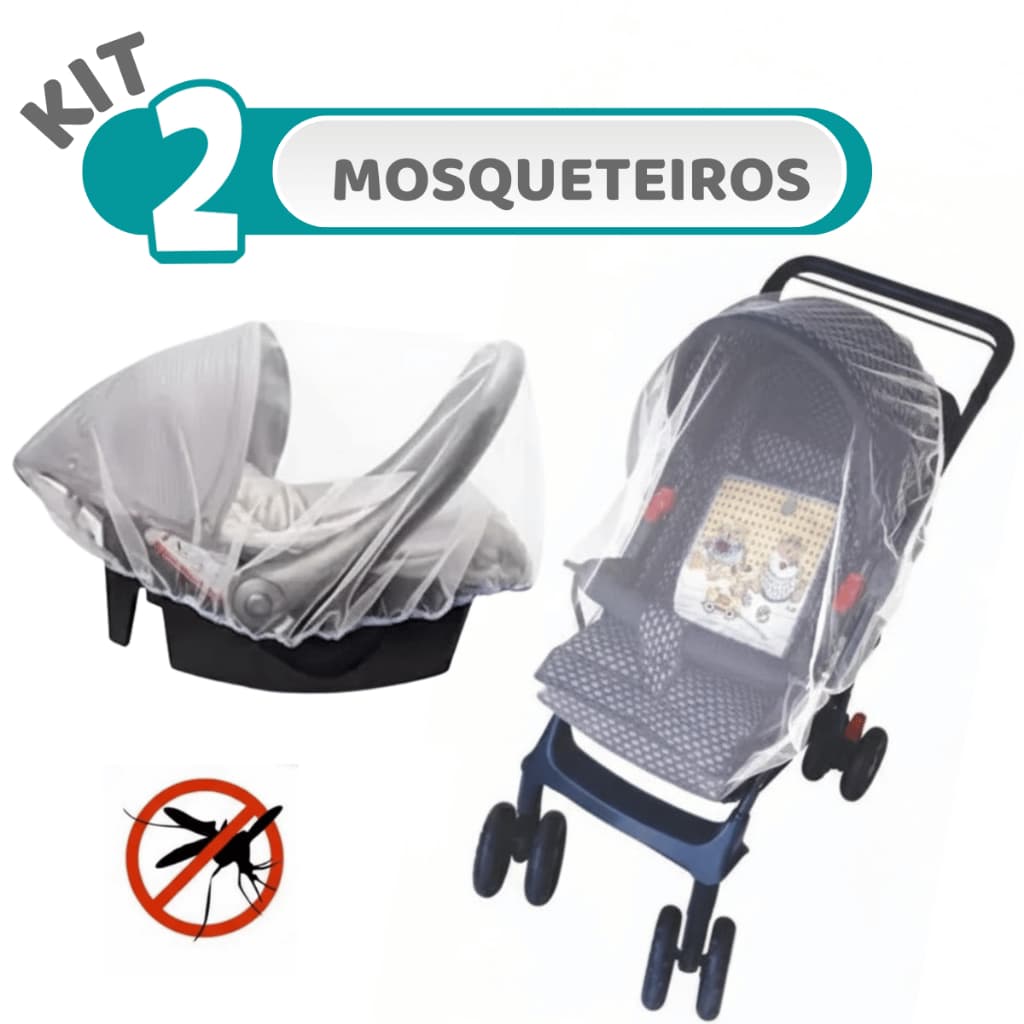 Kit 02 UN de Mosqueteiros Universal Para Carrinho De Bebê/Bebê Conforto/Berço/Cadeirinha Infantil