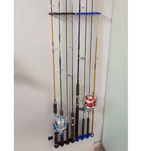 Suporte Vara Para Pesca Expositor De Parede 4 Varas Organizador expositor rack