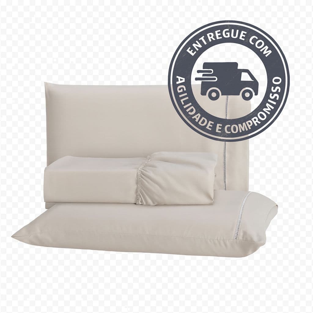 Kit Jogo Lençol Cama Box Casal Queen Solteiro e King Size 400 fios Micropercal 03 Peças Ponto Palito talismã