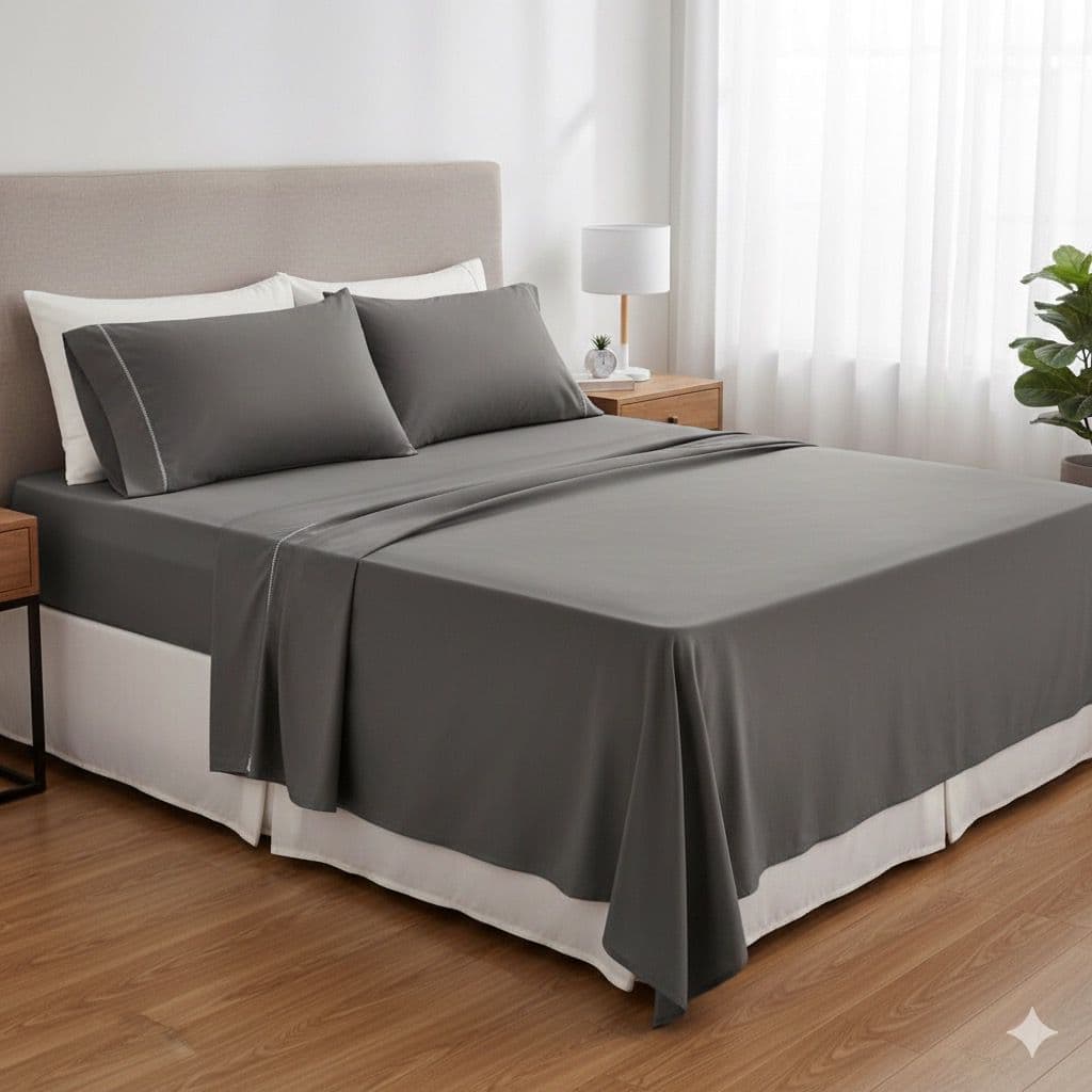 Kit Lençol Cama Casal Queen e solteiro 400 fios Micropercal 03 Peças Ponto Palito oferta