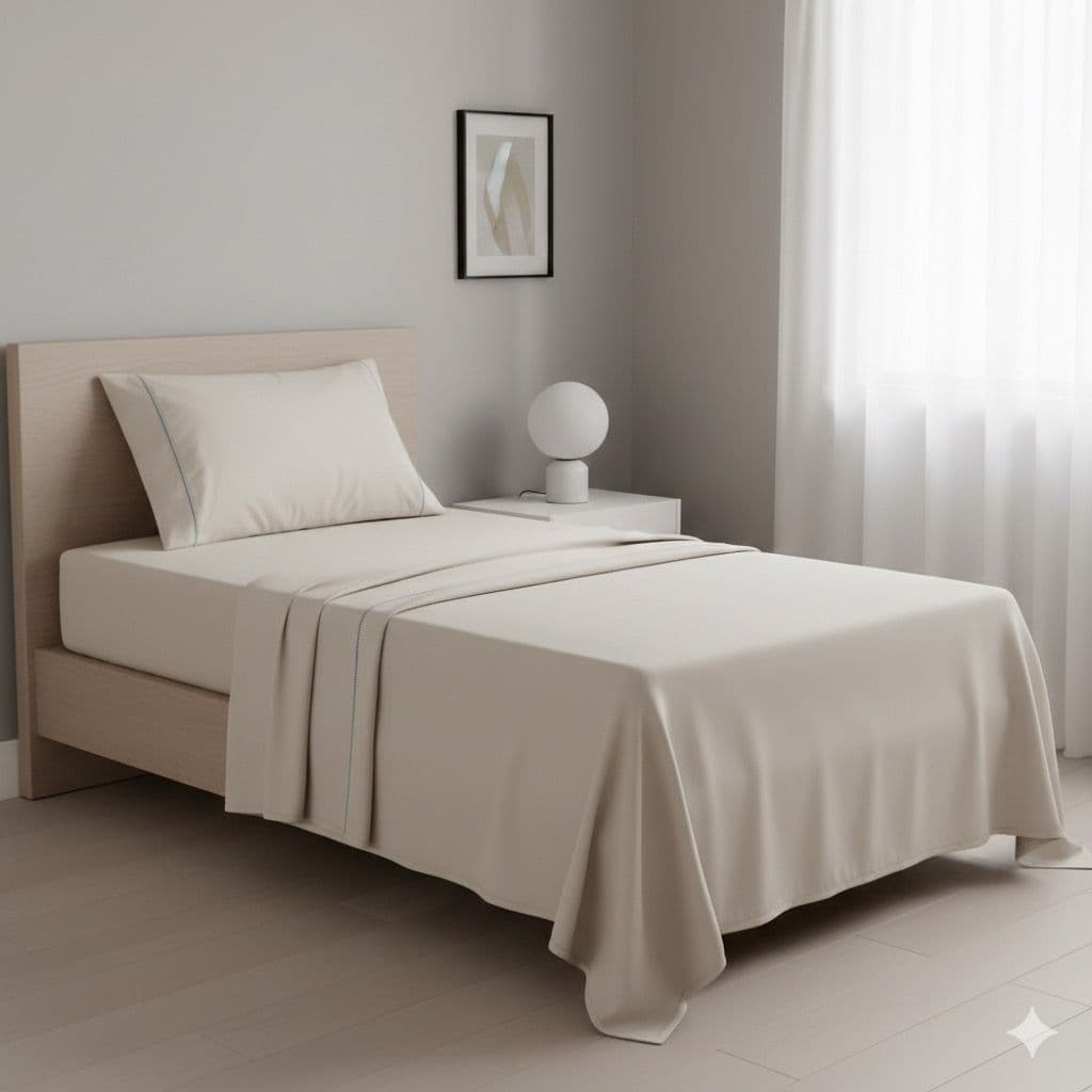 Jogo Lençol Solteiro Ponto Palito Luxo - Quarto de visitas, Quarto infantil - Hotel - Percal 400 Fios Luxo 2 Pçs
