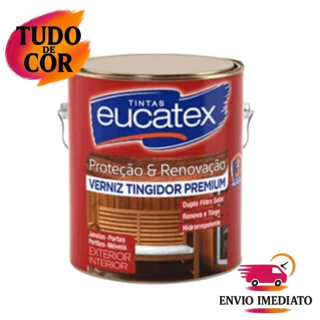 Verniz Tingidor Brilhante Eucatex 3,6L Proteção e Renovação Uso Interno e Externo