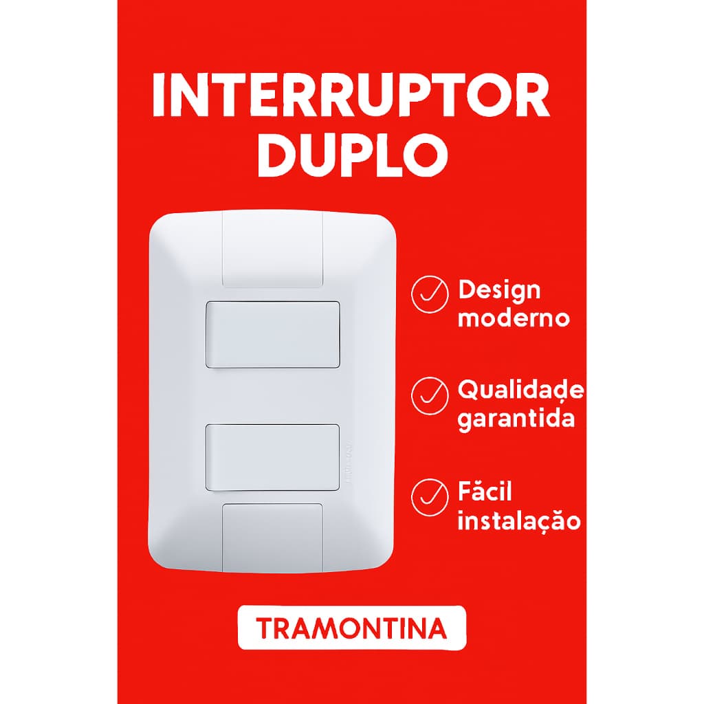 Interruptor Duplo Tramontina Linha Aria 4x2 Branco