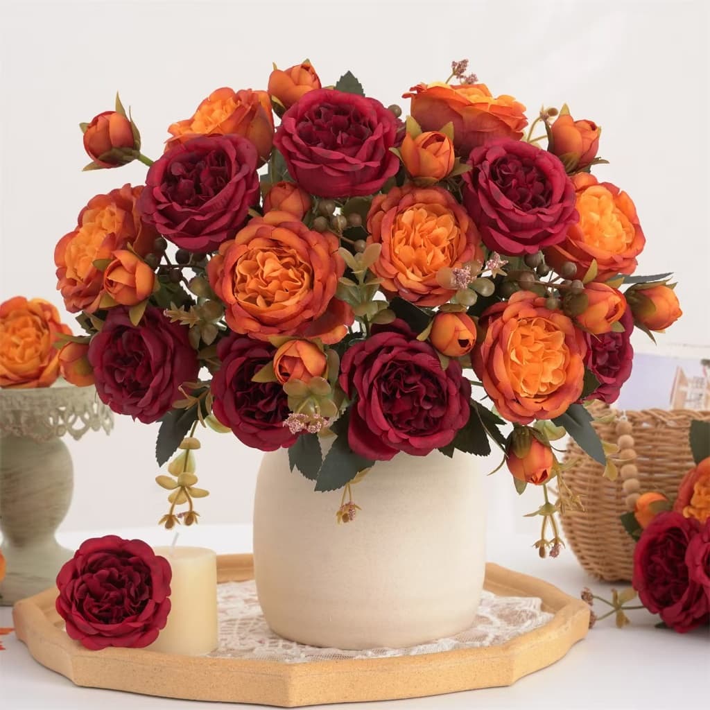 Flor artificial de peônia para decoração de casa -- 9712
