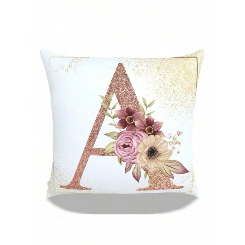 Capa De Almofada Decorativa 45X45  Estampa Digital Letras A-Z