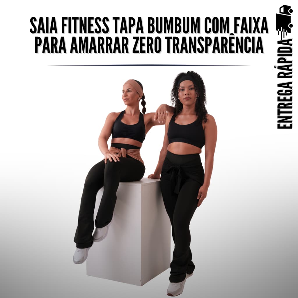Tapa Bumbum Faixa Amarrar Estilo Saia Legging Fitness Roupas Academia Feminina Zero Transparência