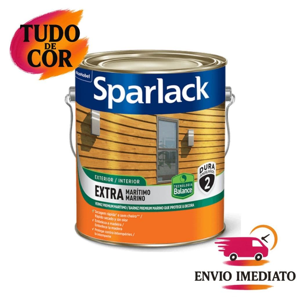Verniz Marítimo Base Água Brilhante Incolor 3,6 Litros Protege e Decora - Sparlack