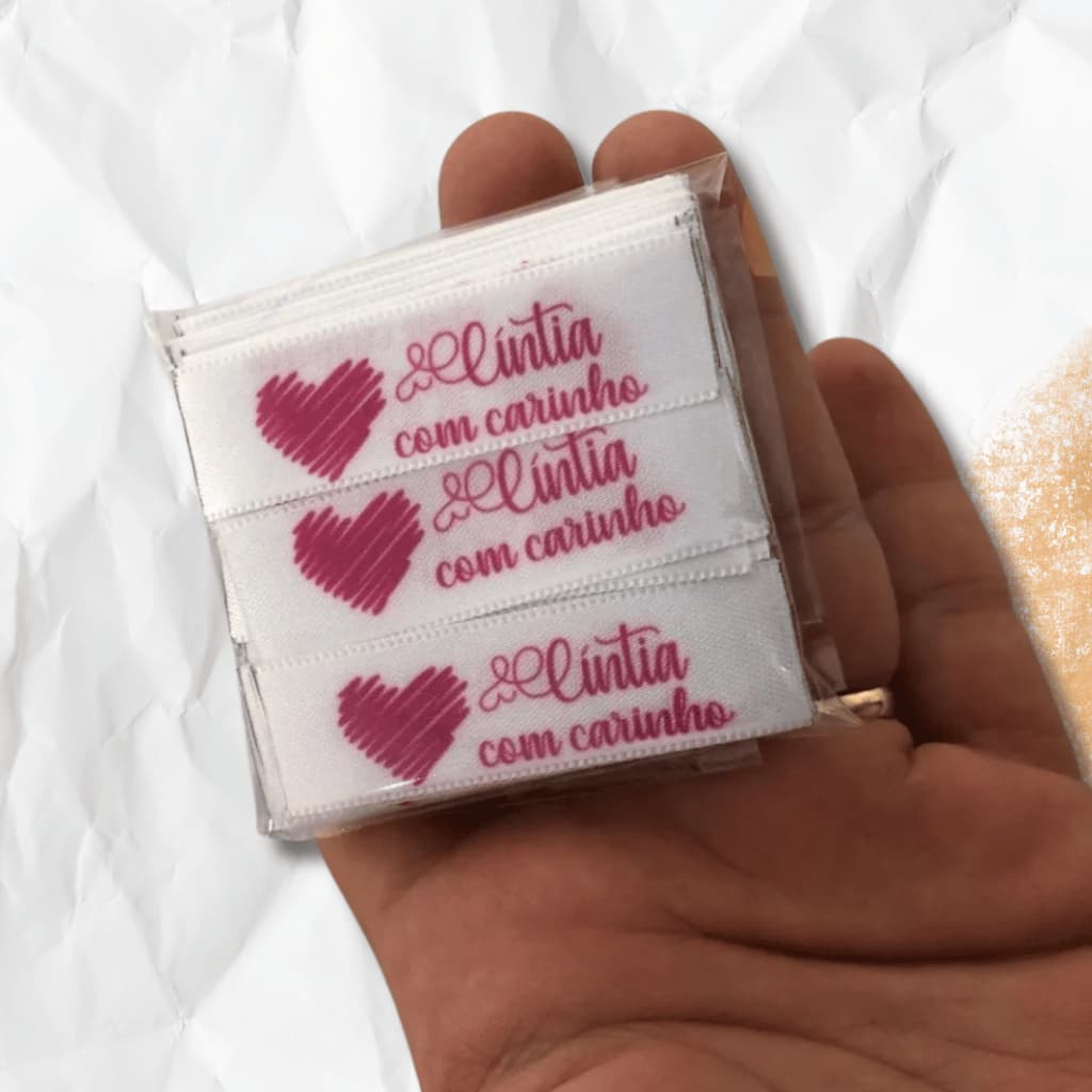 Etiquetas Para Roupas Tecido Kit 100 1,5x4cm Personalizada