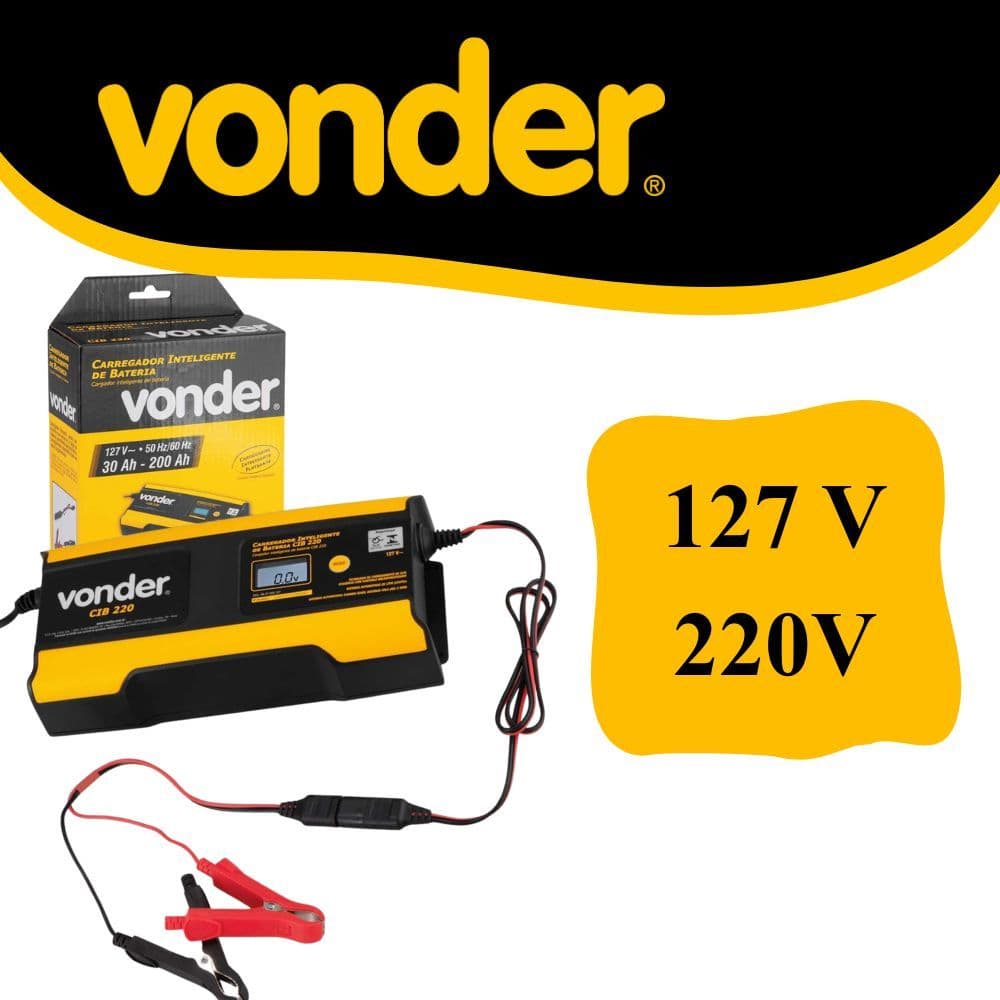 Carregador inteligente de bateria 127 V~, 220V~, CIB 220, VONDER