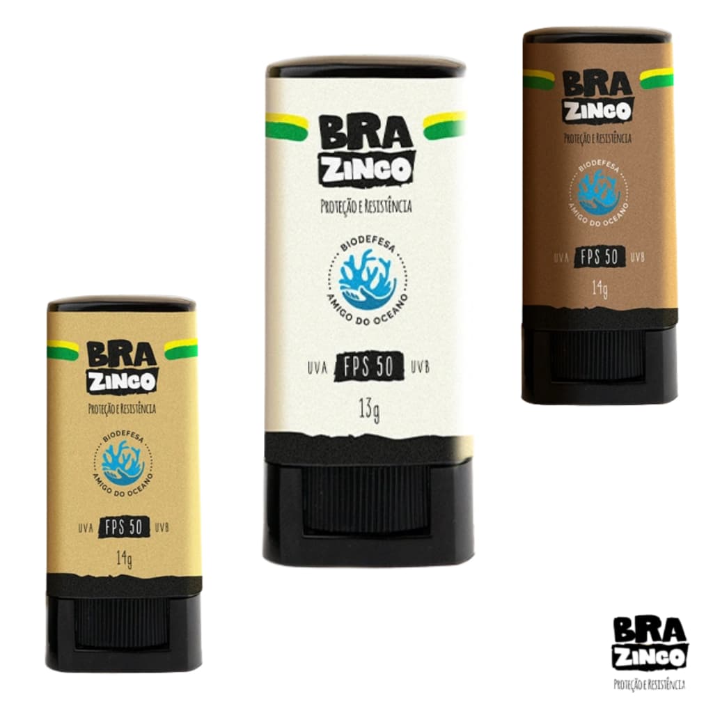 Protetor Solar Facial Bastão Brazinco Fps 50 Uva Uvb - Vegano Sem Perfume Não Escorre Hipoalergênico Praia Piscina