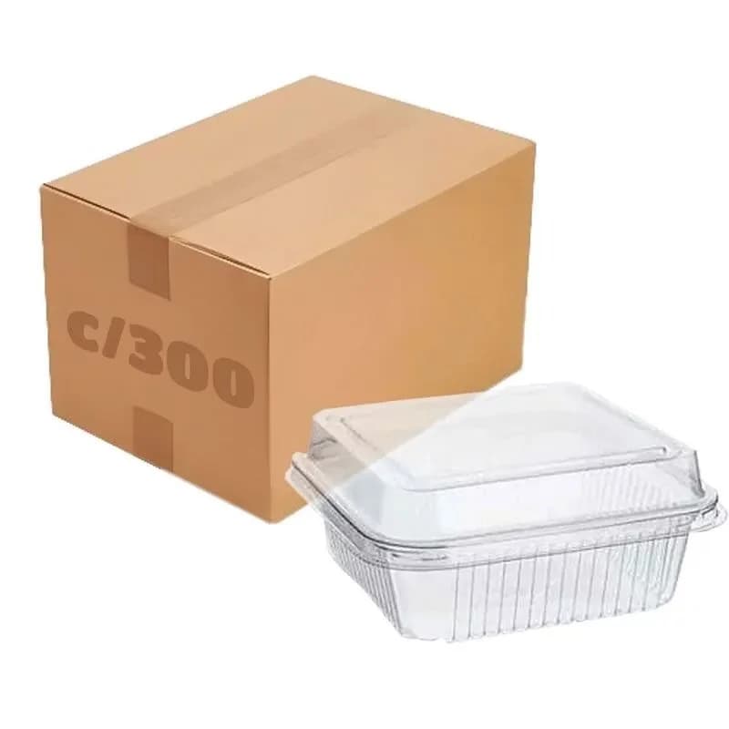 300UN Embalagem Para Doces Quadrado Articulado Bolo Sobremesa Donuts Brigadeiro - P650 Pplast