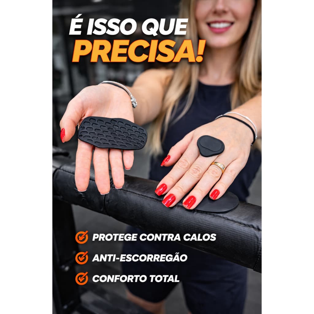 Luva Academia Musculaçao Treino Max Grip Protetor Anti Calo Preto Geométrico Antiderrapante Mais Pegada