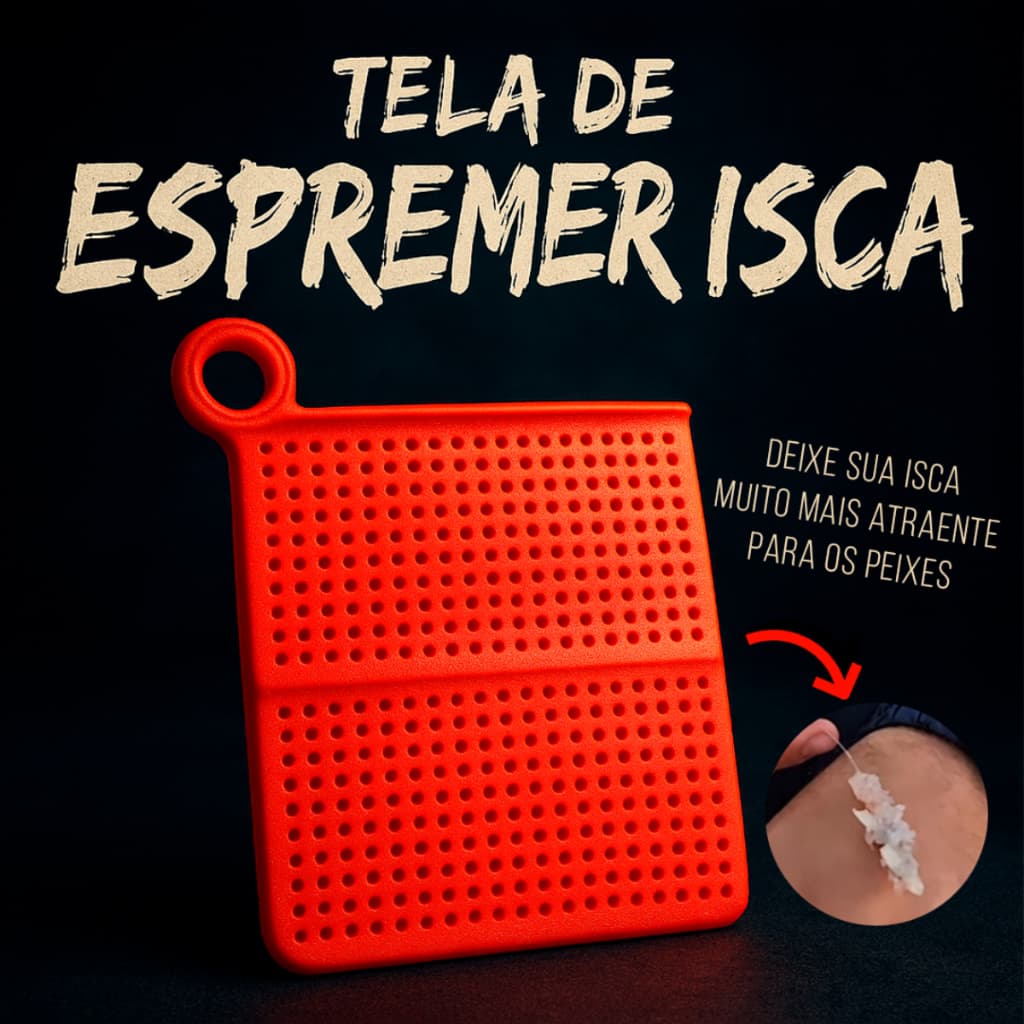 Espremedor de Camarão Isca Tela Flexível Chumbada Peixe Pesca de Praia Espreme Dobrável Lavável