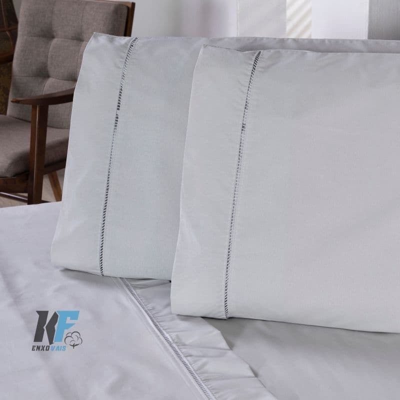 jogo de lençol cama king 4 peças algodão 180 fios.