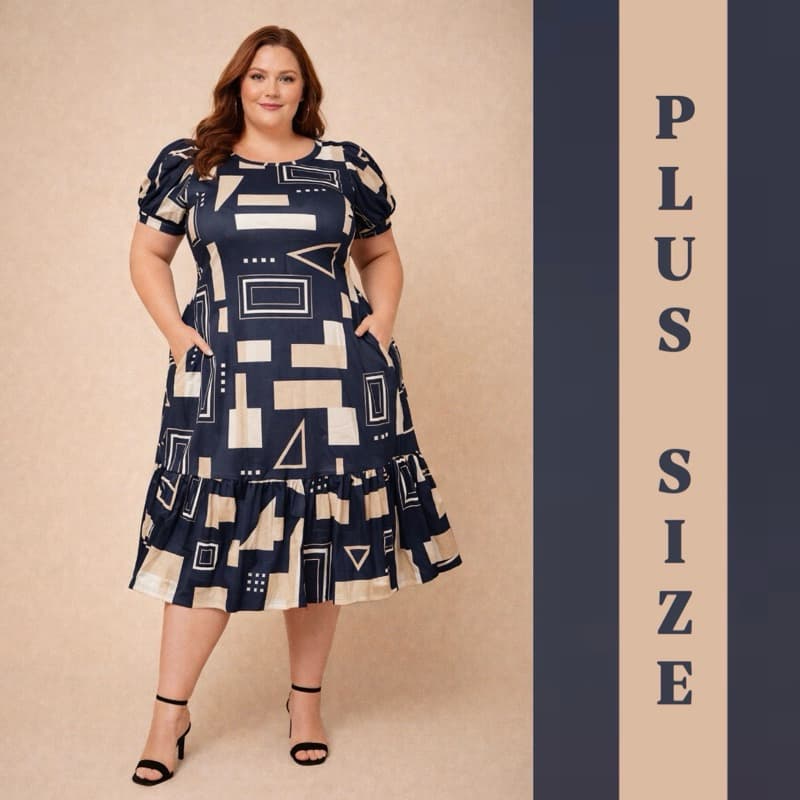 Vestido PLUS SIZE solto verão xadrez manga curta moda casual evangélica tecido leve poliamida veste bem 46 ao 54