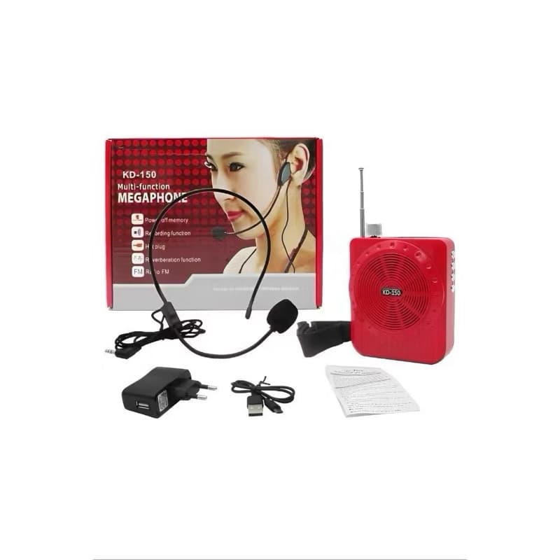Microfone Amplificador de Voz Recarregável KB-150 – Ideal para Professores e Palestrantes