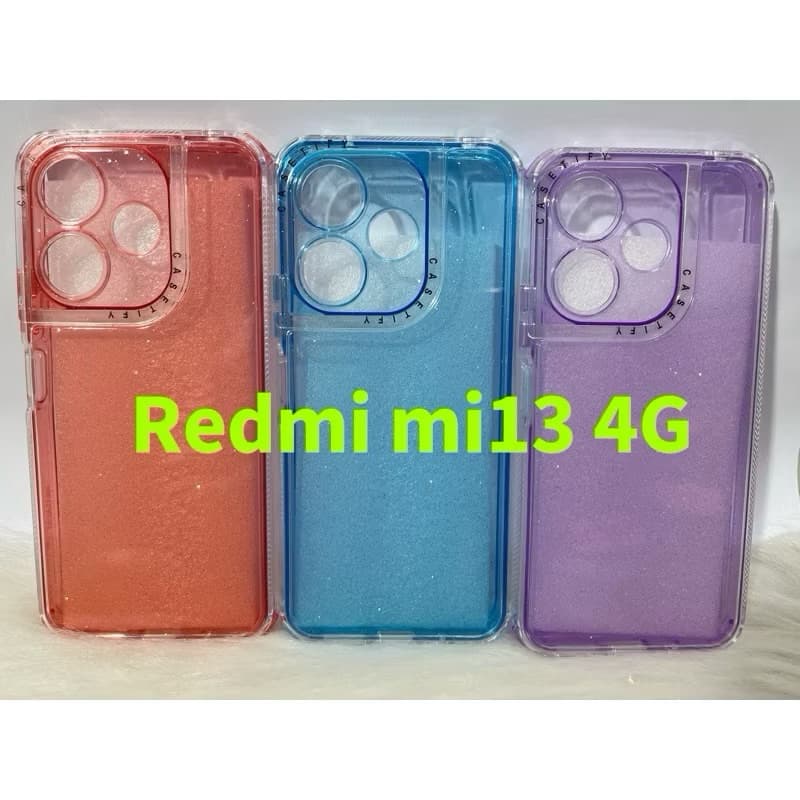 Capa capinha-redmi 13 4G Acrilico Transparente Colorida  com brilho Anti Impacto