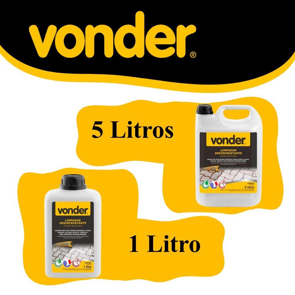 Limpador desincrustante, 1 litro, 5 litros, VONDER