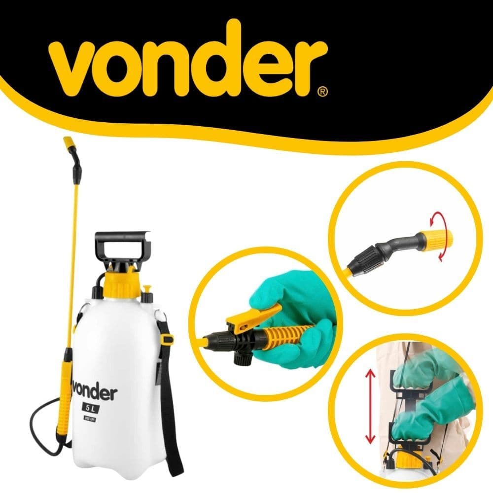 Pulverizador lateral 5 litros, com compressão prévia, PL 005, VONDER