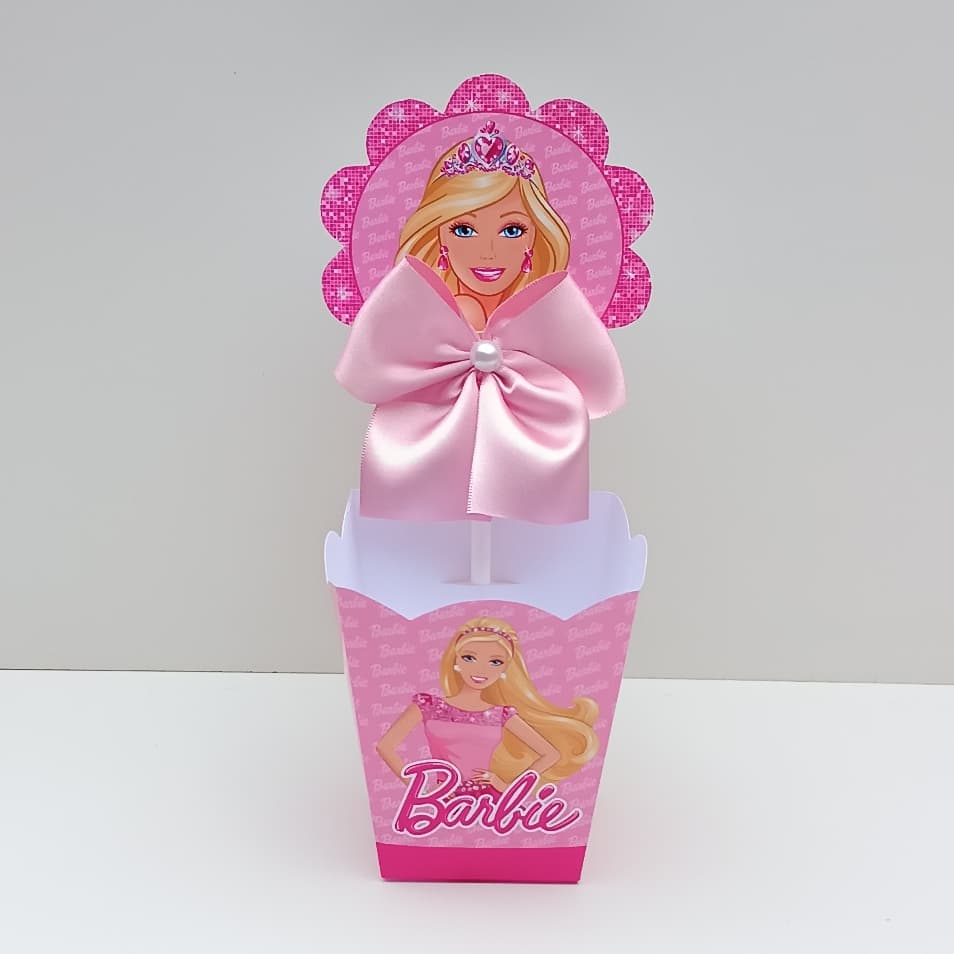 Centro de Mesa Barbie l Caixa Cachepô l Caixinha Cachepô l Aniversário l Festa Infantil