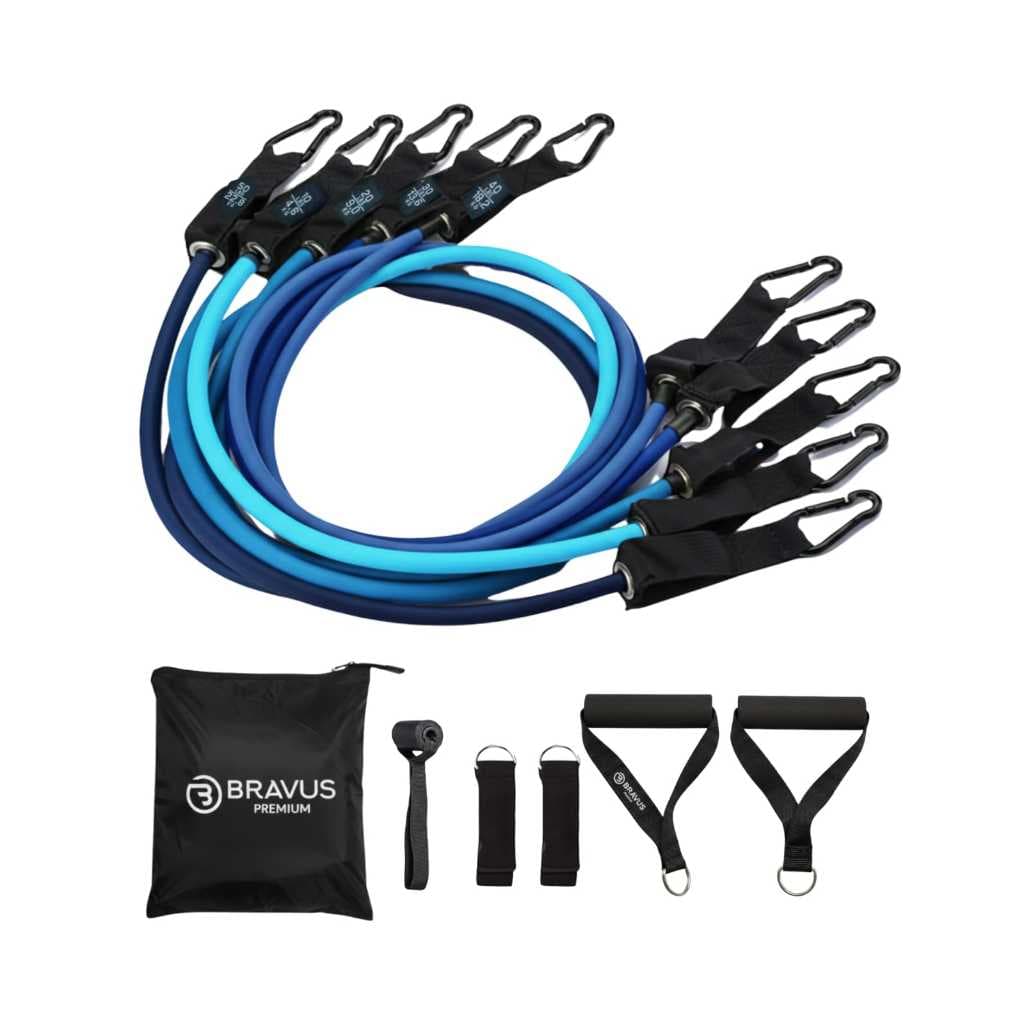 Kit Tubing Premium 11 Peças Elásticos Extensores Bravus Sport