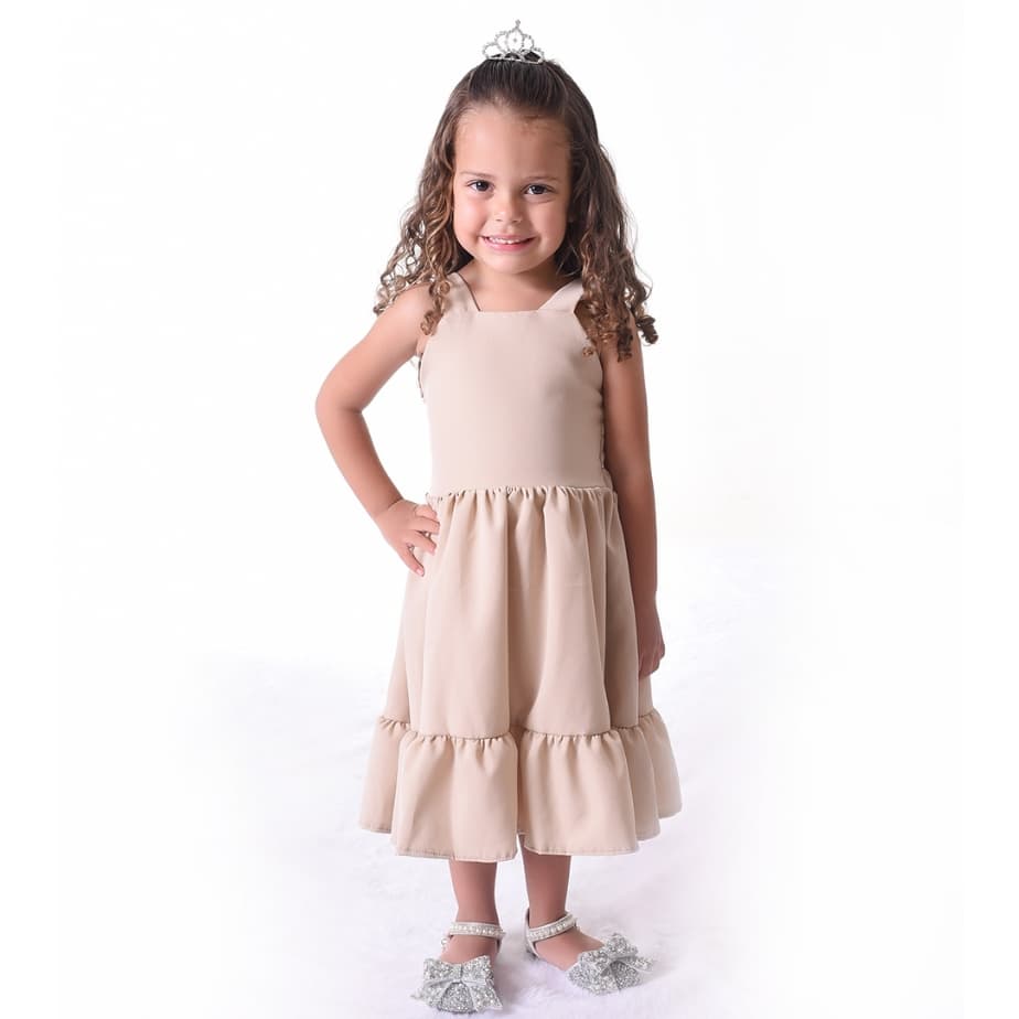 Vestido Infantil Casual Menina Luxo Festa Criança Rodado Tamanhos Especial do 2 ao 10 Varias Cores