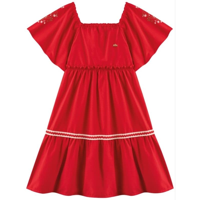 Vestido vermelho infantil e juvenil