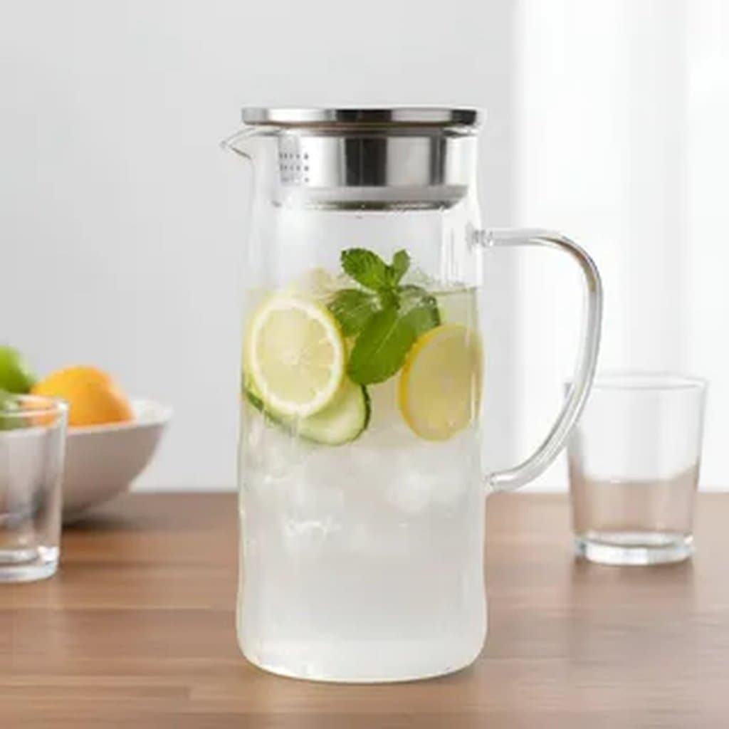 Jarra de Vidro com Tampa Hermética – 1,5L Ideal Água Sucos Chás
