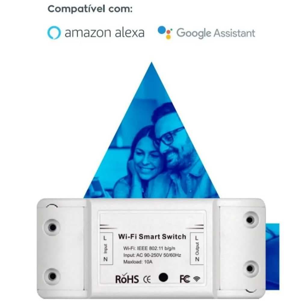 Interruptor Inteligente Wireless Wifi Alexa Google Siri 10 A 127/220v