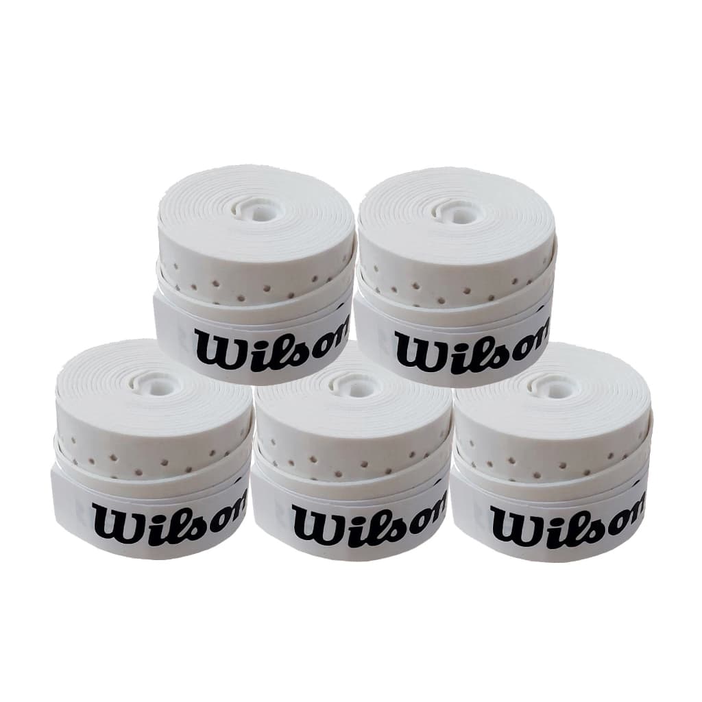 Kit 5 Overgrip Wilson Pegajoso Perfurado Grip Para Raquete Tennis, Beach Tênis, Badminton, Squash