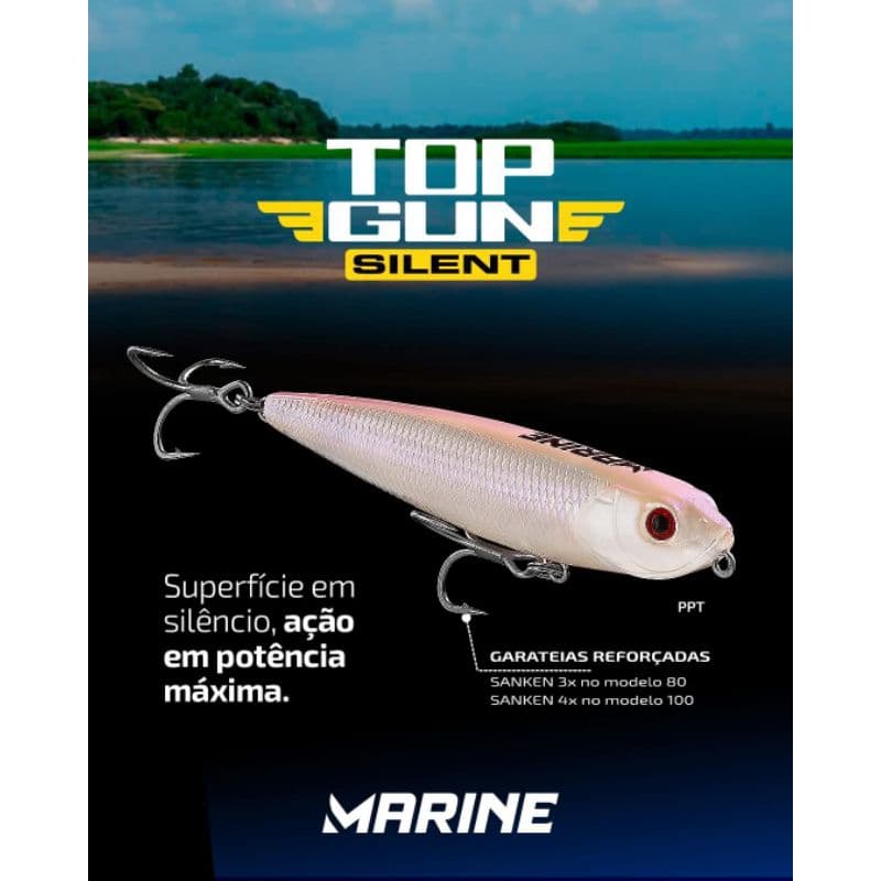 Isca Artificial Marine Top Gun 80 Silent (Sem Rattling) Lançamento 2025