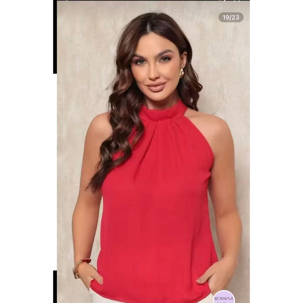 Blusa Regata Feminina Gola Alta Coleção Social Plus Size GI-G2-G3