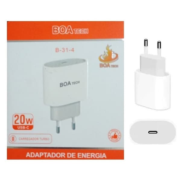 Fonte Adaptador 20W USB-C Turbo BoaTech
