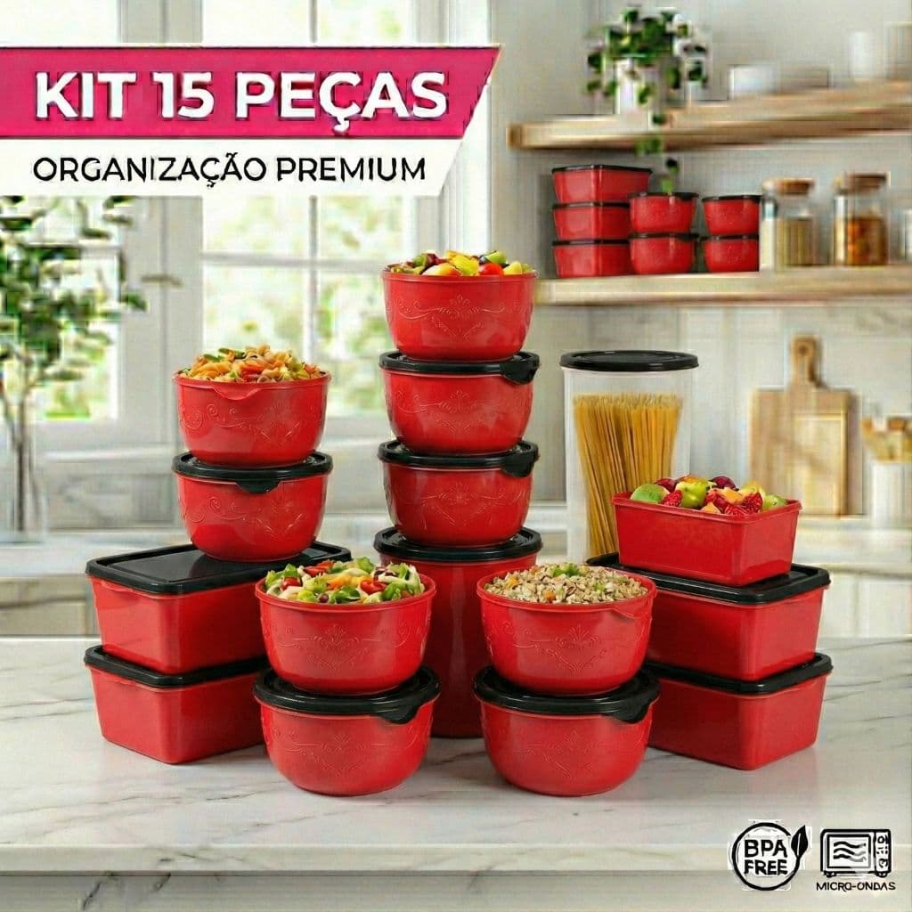 KIT 15 POTES PARA COZINHA VARIAVEIS