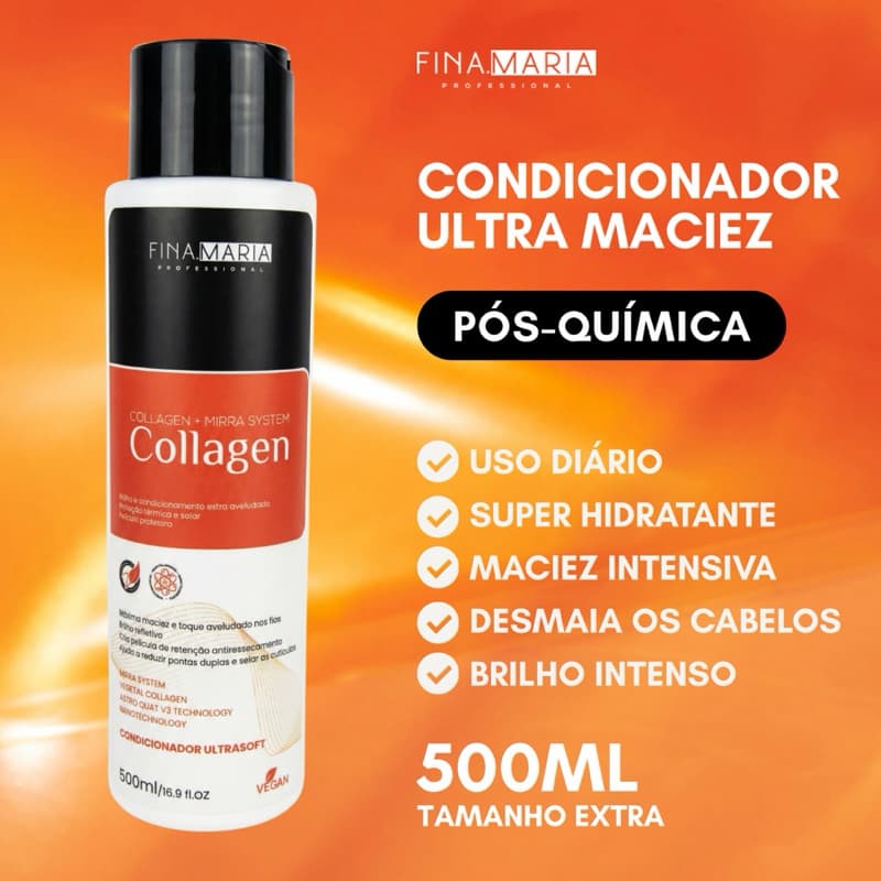 Condicionador Soft Pós-Química Colágeno 500mL | Fina Maria