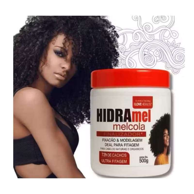 Mel Gel Cola Gelatina Fixador Definidor de Cachos  Cabelos  Ondulados Cacheados Crespos 500G