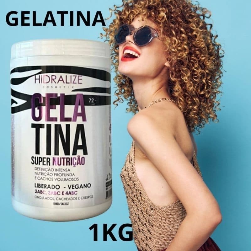 Gelatina Capilar Vegana Hidralise Super Nutrição 1kg – Definição Cachos 2ABC 3ABC 4ABC Liberado