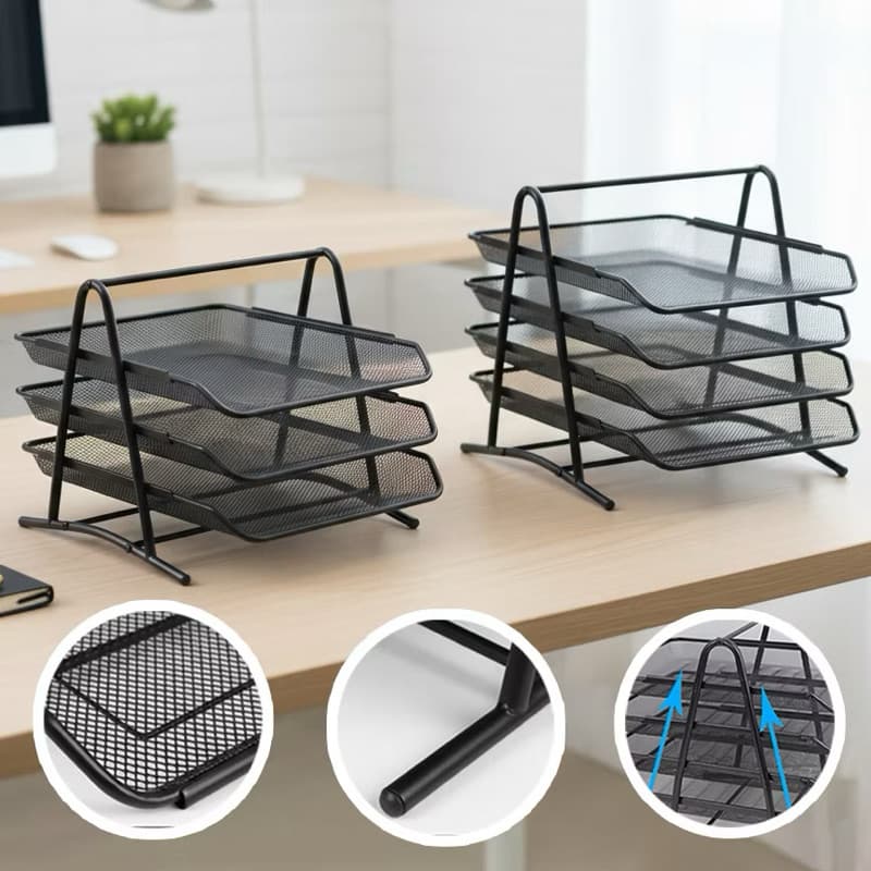 organizador mesa porta A4 papel documentos 4 bandeja