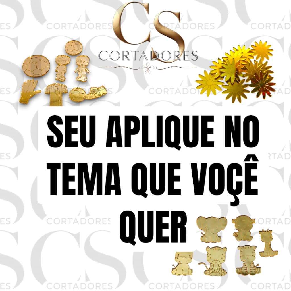🌟 APLIQUES EM ACRÍLICO DOURADO ESPELHADOS PERSONALIZADOS – ESCOLHA SEU TEMA!