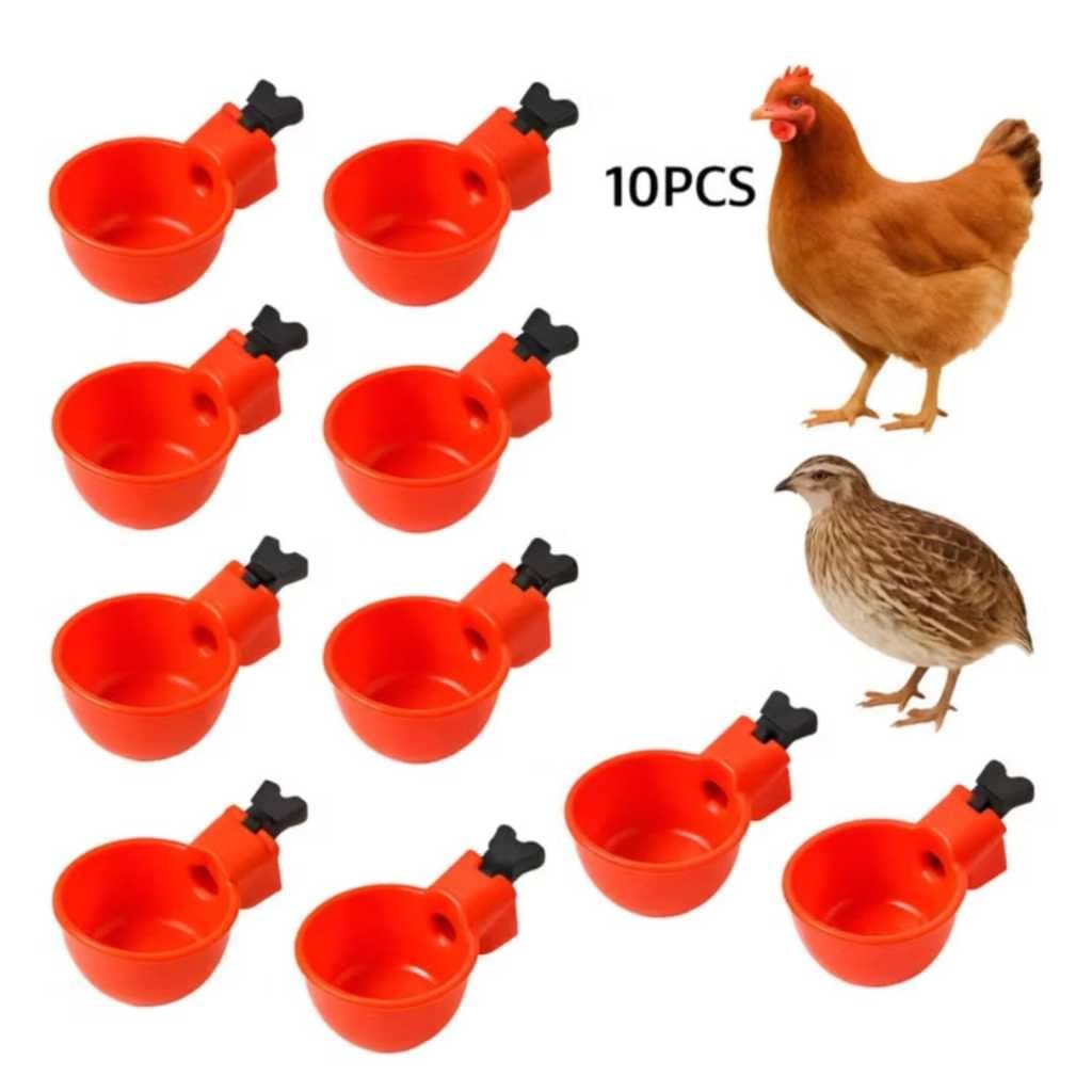 Bebedouro Automático Para Aves Galinhas - Copo De Água Cor Vermelho