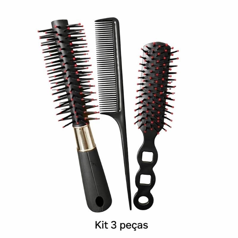 kit 3 peças pentes escova de plástico para cabelo anti estático para pentear cabelo cacheado pente de massagem