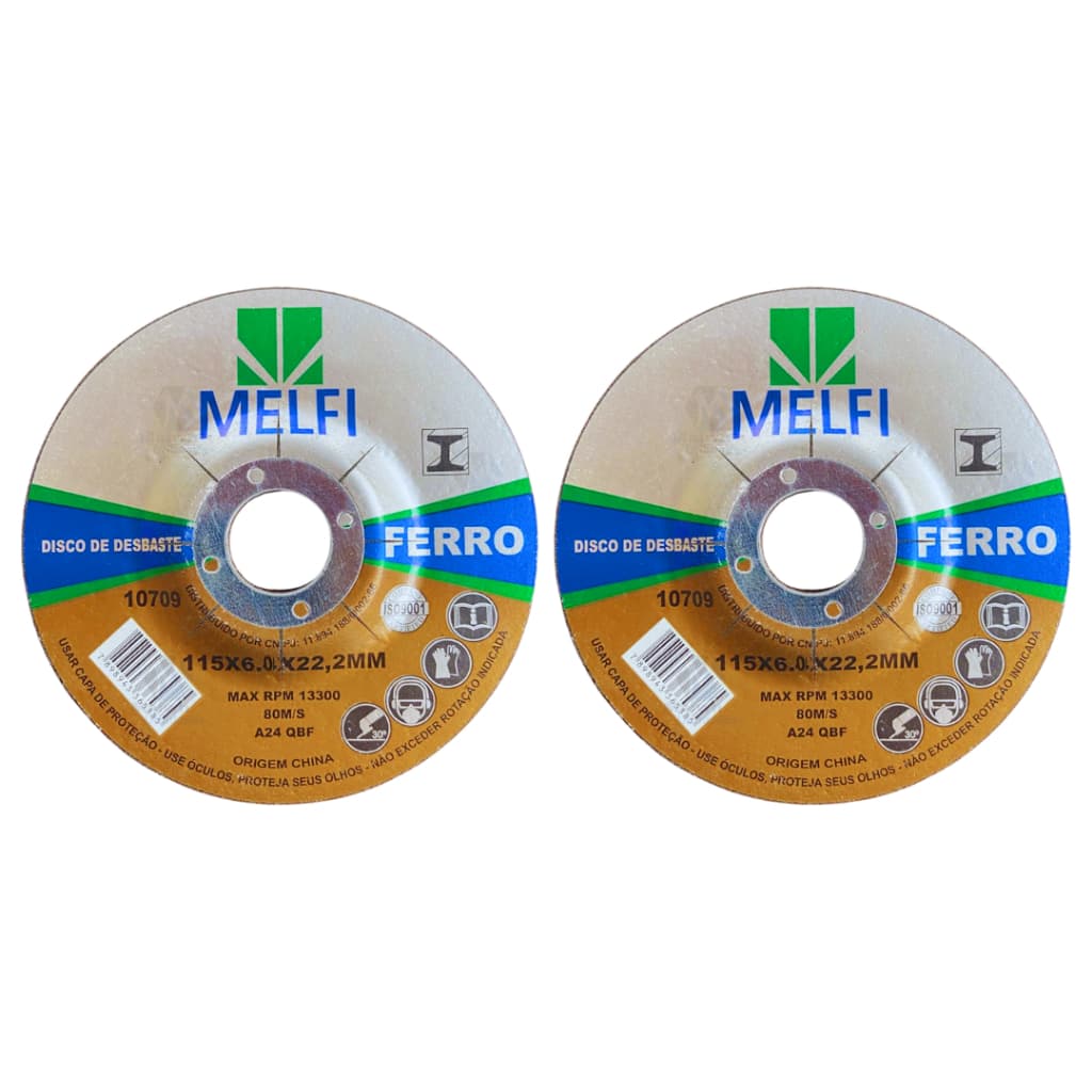 Kit 2/3/5 Disco de Desbaste 115mm Ferro Aço Inox Para Esmerilhadeira 4.1/2