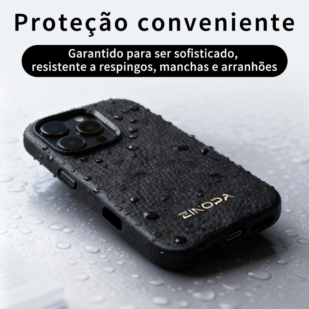 Capa Magsafe de Couro para iPhone 13/14/15/16/17 Pro Max com Adsorção Magnética, Antichoque e Protetor de Câmera