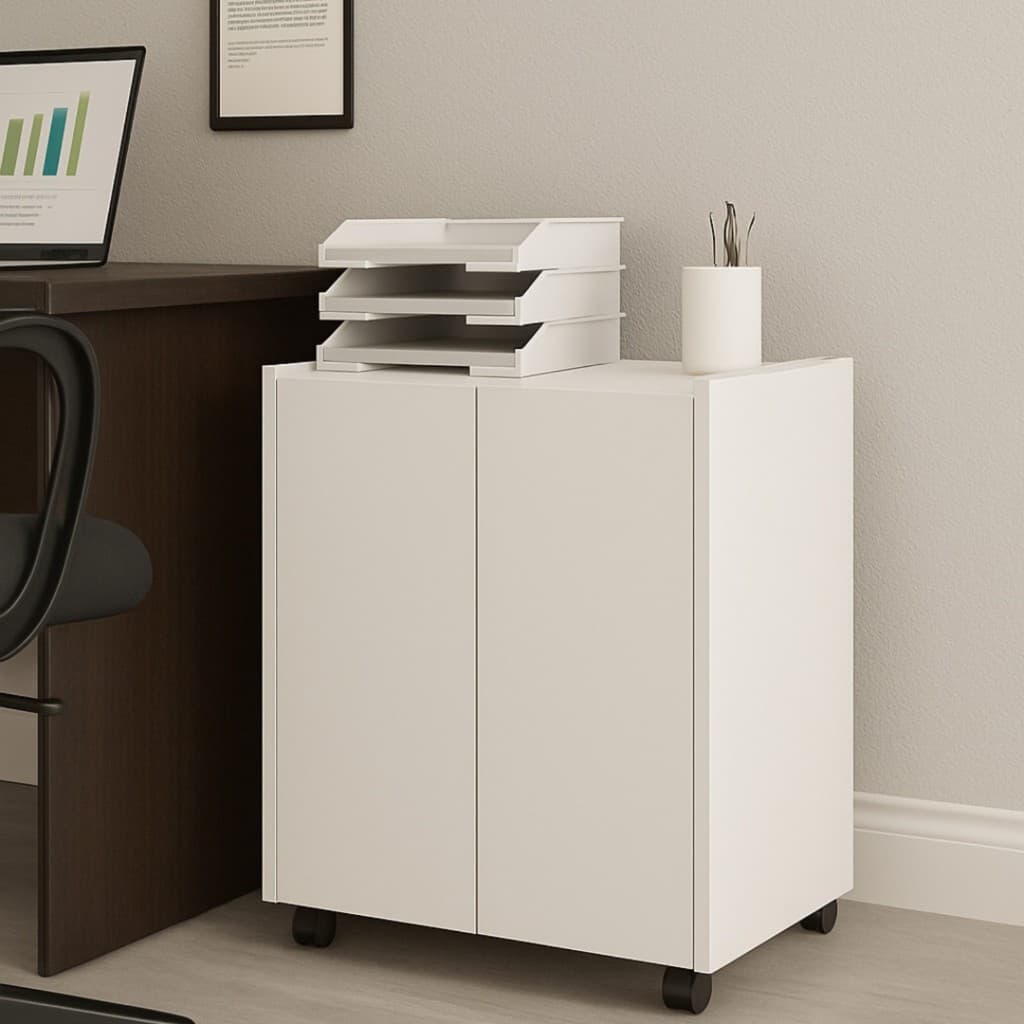 Multiuso Organizador para Escritório e Ambientes com Duas Portas e Rodízio