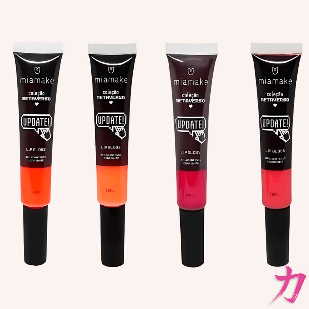 Lip Gloss Update Mia Make Brilho Intenso Alta Cobertura Longa Duração