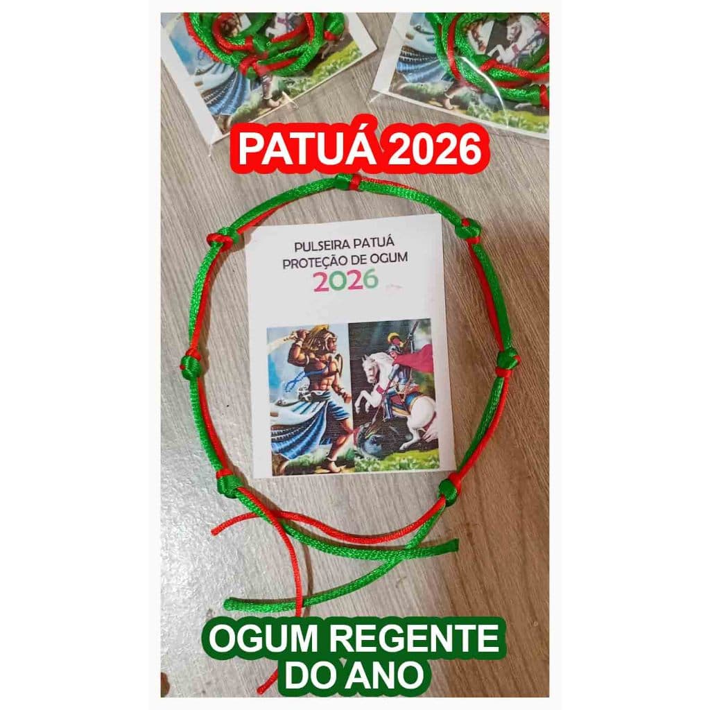 Kit 2 unid Patua 2026 Pulseira 7 Nós Ogum Proteção Umbanda Candomblé