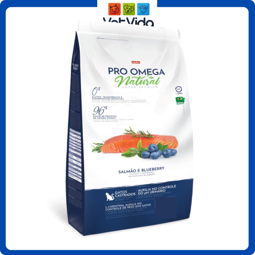 RAÇÃO PARA GATOS CASTRADOS PRO OMEGA NATURAL PACOTE DE 1kg