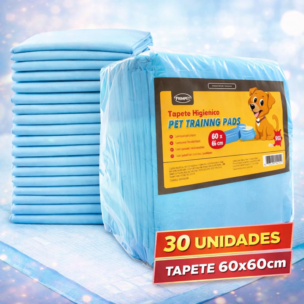 Tapete Higiênico Descartável P/ Cães 60x 60 1Linha 30 Unidades