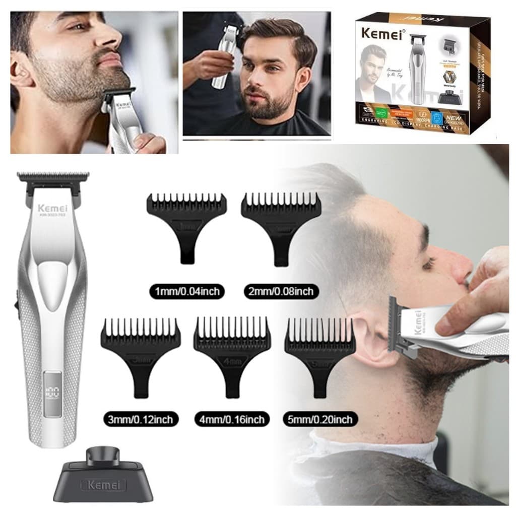 Máquina Kemei Profissional De Acabamento 5w Base Carregadora Serie Titanium Premium 3023-702 127/220