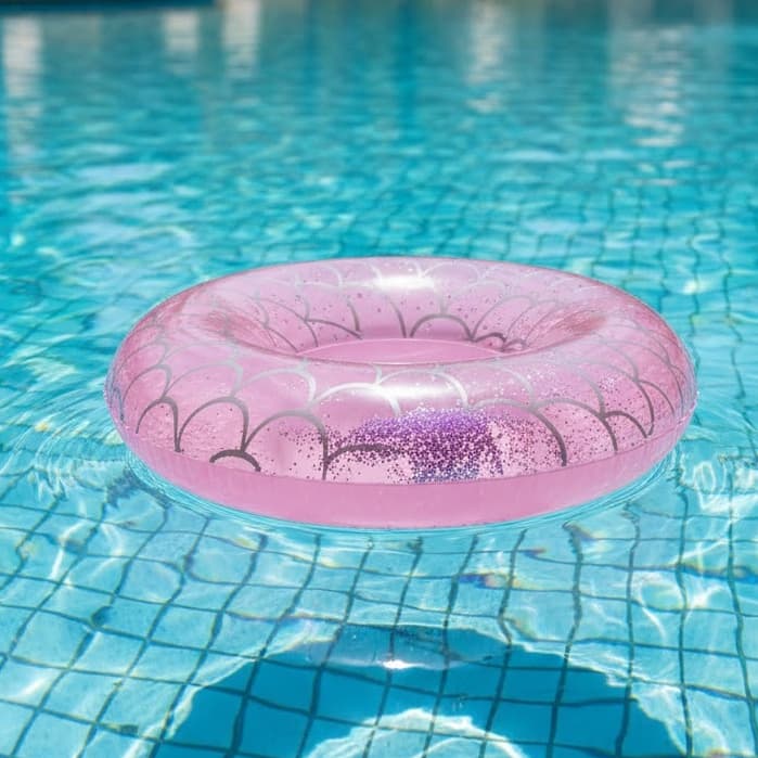 Bóia Inflável Circular Piscina Adulto e Infantil Arco-iris e Sereia Com Brilho Resistente 70cm/120cm